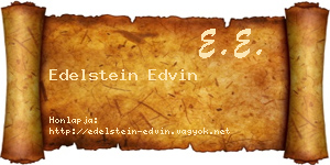 Edelstein Edvin névjegykártya